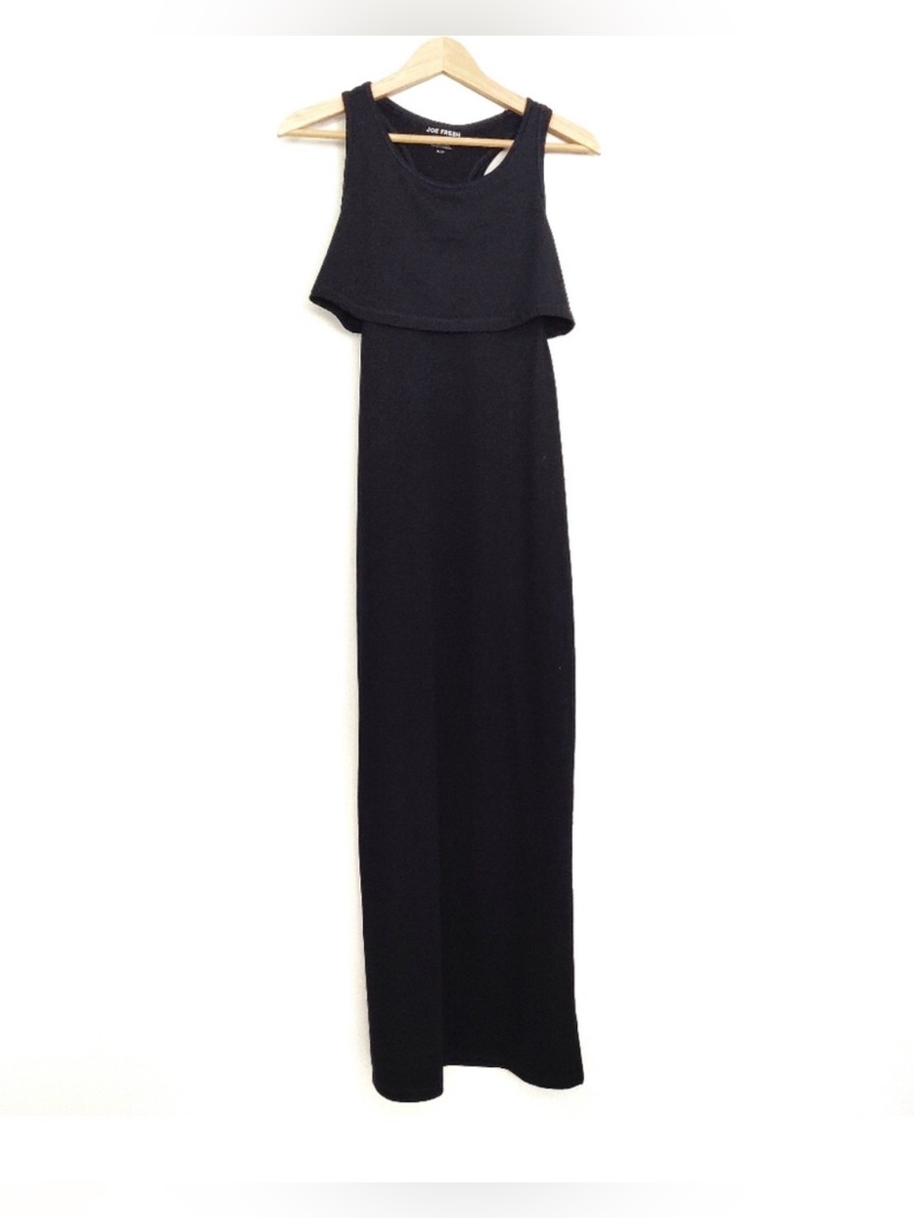 Joe Fresh Active Black Two-Tier Maxi Dress in Size Medium